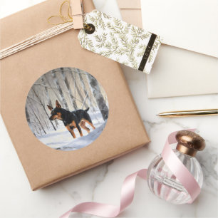 Adesivo Pinscher Miniatura Deixe Nevar Natal