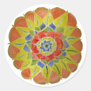 Adesivo Pinta amarela Aquarelle Mandala