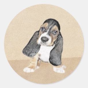 Adesivo Pintado de Cachorro Basset - Arte Cachorro Origina