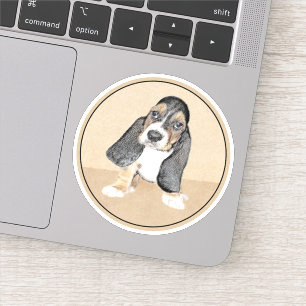 Adesivo Pintado de Cachorro Basset - Arte Cachorro Origina