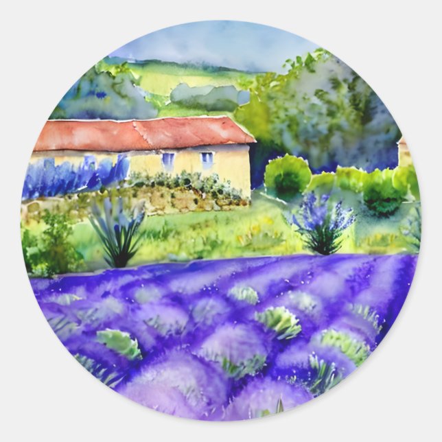 Adesivo Pintar campos de Lavanda (Frente)