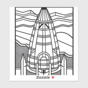 Adesivo Pinte Seu Próprio Espaçonave Projeto Preto e Branc