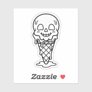 Adesivo Pinte Seu Próprio Sorvete de Caveira Summerween