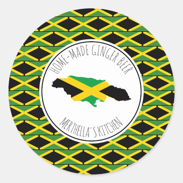 Adesivo PINTEIRA DE GINGER BEER Jamaica Flag (Frente)