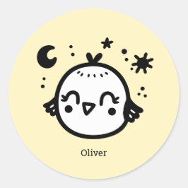 Adesivo Pintinho alegre - Arte da Linha de Pássaros Kawaii