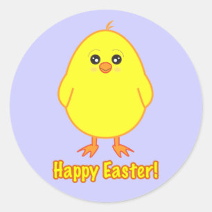 Adesivo Pintinho de felz pascoa em Púrpura