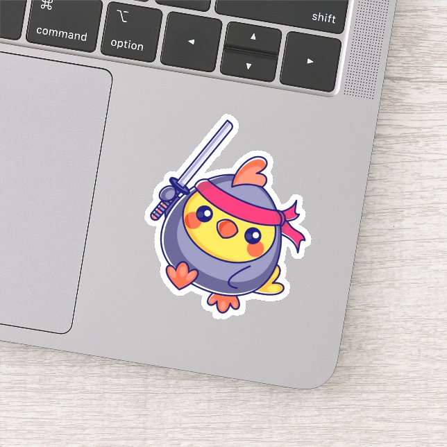 Adesivo Pintinho Engraçado Chibi Ninja (Detalhe)