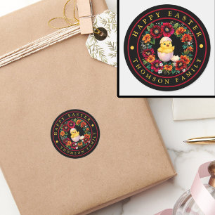 Adesivo Pintinho Personalizado Elegante e Floral