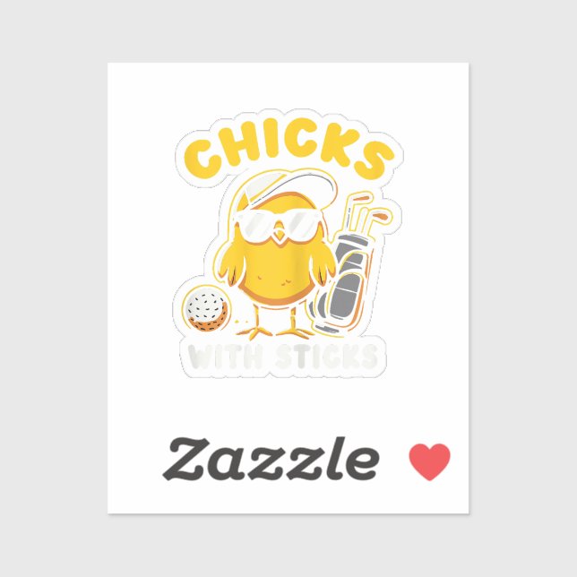 Adesivo Pintinhos Com Sticks Golfer Girl Gol (Folha)