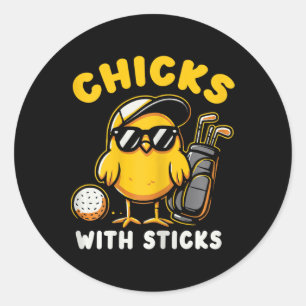 Adesivo Pintinhos Com Sticks Golfer Girl Gol