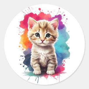 Adesivo Pintor De Gatinho De Gatinho De Arte De Molho De A