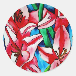 Adesivo Pintor de lírio-lírio-rosa