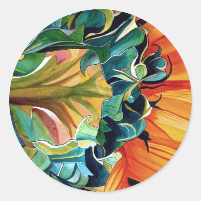 Adesivo Pintor original de girassol amarelo (Frente)