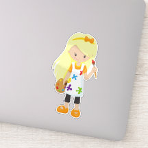 Pintor, Pintura Artista, Garota Bonita, Cabelo Loi