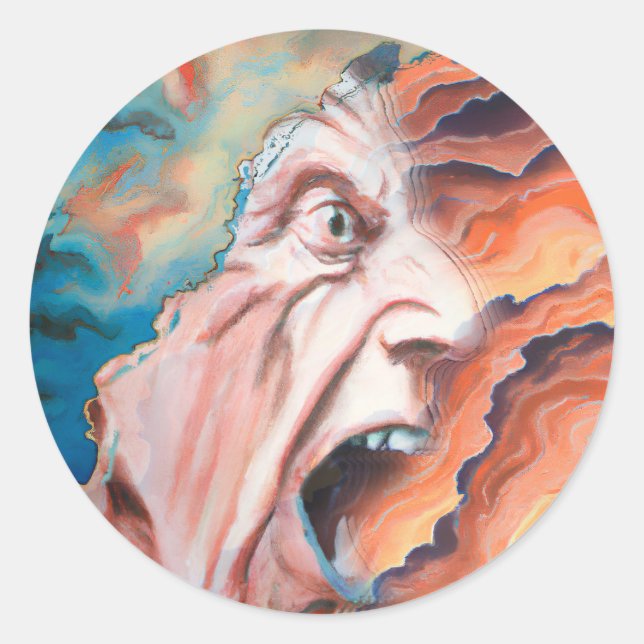 Adesivo Pintura a óleo de ondas de pânico (Frente)