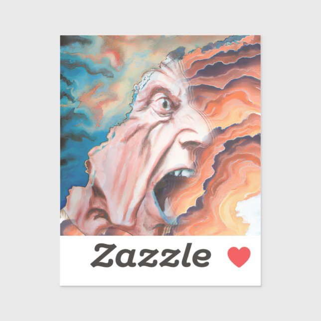 Adesivo Pintura a óleo de ondas de pânico (Folha)