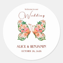 Adesivo Pintura a óleo romântica Floral Borboleta