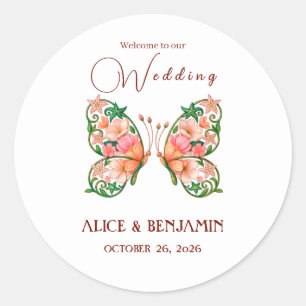 Adesivo Pintura a óleo romântica Floral Borboleta