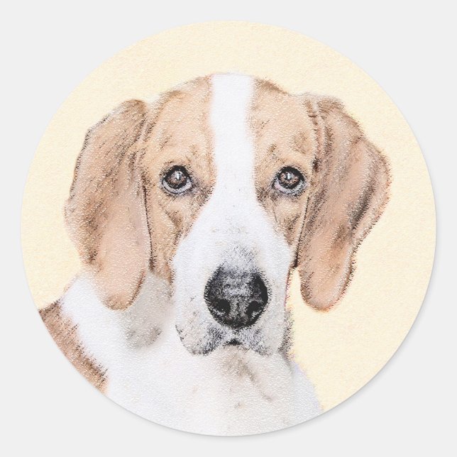 Adesivo Pintura Americana de Foxhound - Arte Cachorra Orig (Frente)