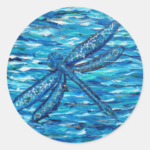Adesivo Pintura azul da libélula