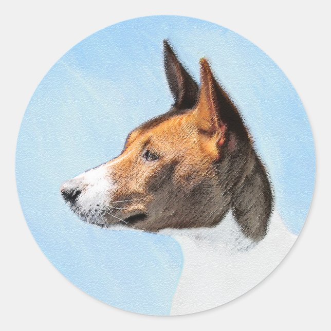 Adesivo Pintura Basenji - Arte Original Custa (Frente)