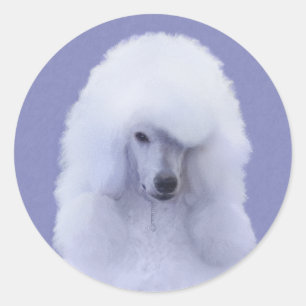 Adesivo Pintura Branca de Poodle Padrão - Arte Cão Origi