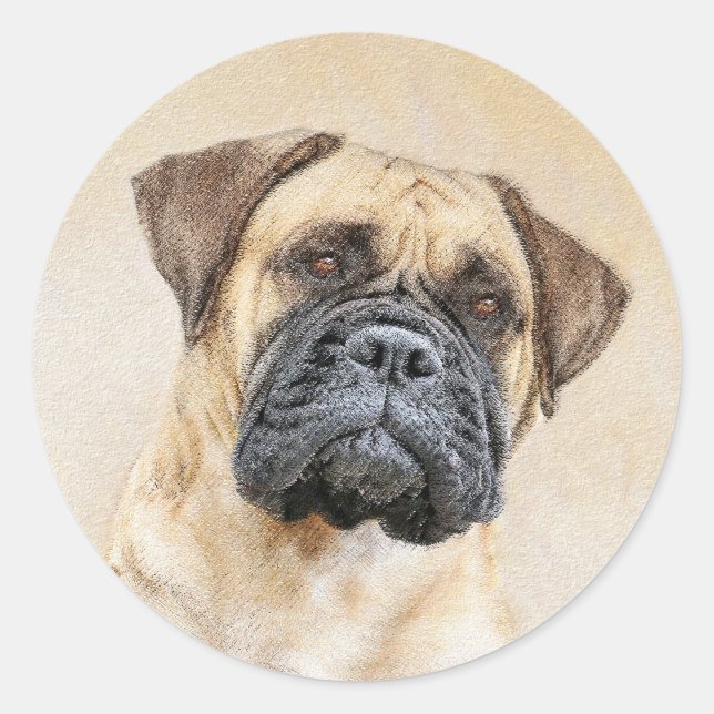 Adesivo Pintura Bullmastiff - Arte Cachorra Original (Frente)