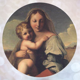 Adesivo Pintura Clássica de Madonna e Baby Jesus