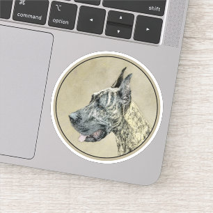 Adesivo Pintura com o Grande Dane (Brindle) - Arte Canina 