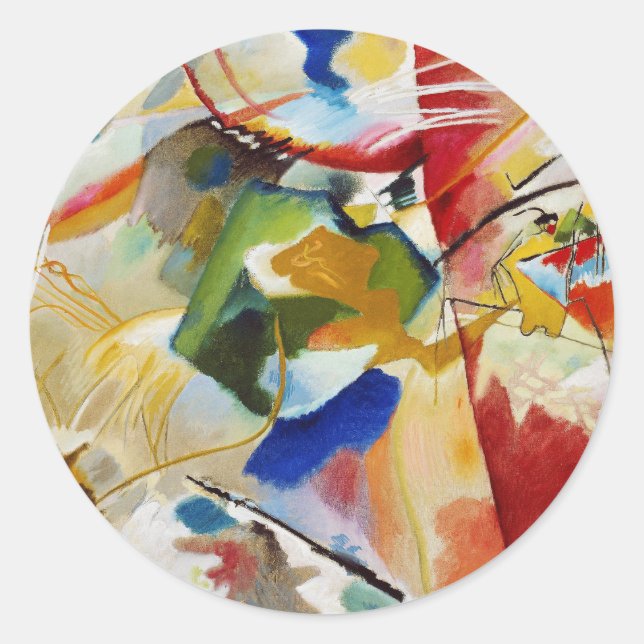 Adesivo Pintura com o Green Center por Wassily Kandinsky (Frente)