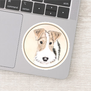 Adesivo Pintura com terrier de Fox com fio - Arte canina o