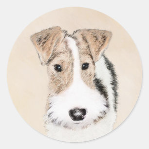 Adesivo Pintura com terrier de Fox com fio - Arte canina o