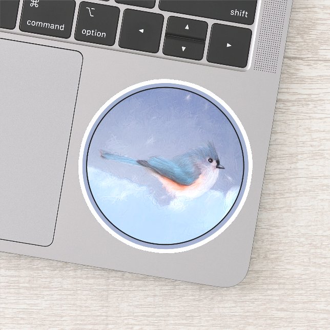 Adesivo Pintura com Titmouse Tufado - Arte original com Av (Detalhe)