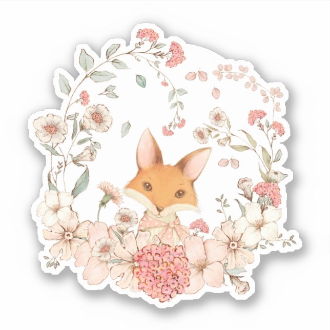 Adesivo Pintura Cura Fox Botânica Florals Menina (Frente)
