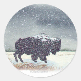 Adesivo Pintura da aguarela do bisonte de Snowdusted