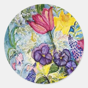 Adesivo Pintura da aguarela do jardim do primavera