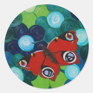 Adesivo Pintura da Borboleta de Peacock