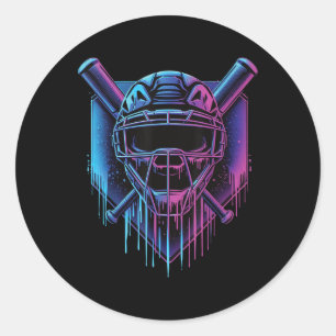 Adesivo Pintura da máscara de baseball tirando ventilador 