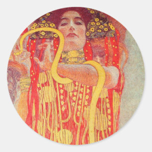 Adesivo Pintura da Mulher Vermelha com Cobra de Ouro de Gu