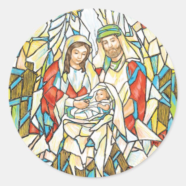 Adesivo Pintura da Natividade de Vidro Estreito (Frente)