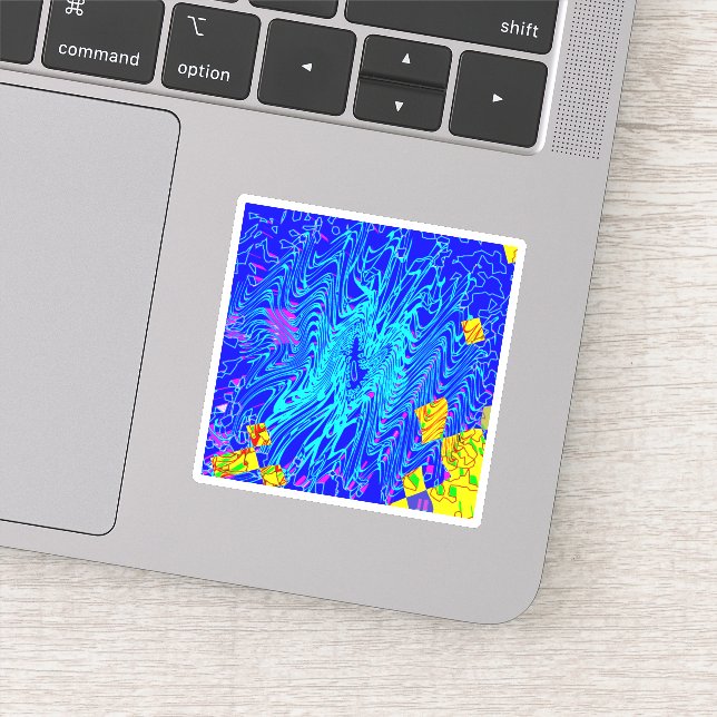 Adesivo Pintura de Abstrato Azul Moderno (Detalhe)