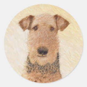 Adesivo Pintura de Airedale Terrier - Arte original bonita