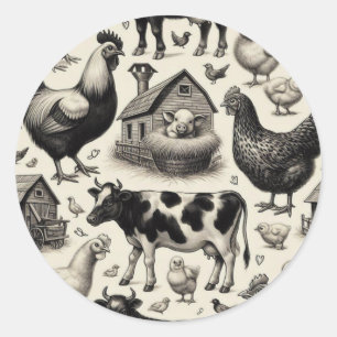 Adesivo Pintura De Animais De Exploração