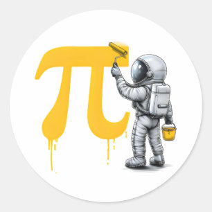 Adesivo Pintura de astronauta legal símbolo Pi Dia do Pi