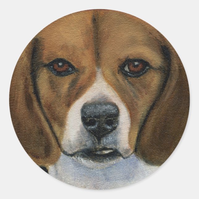 Adesivo Pintura de Beagle - Arte de Cachorro (Frente)