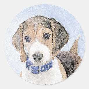 Adesivo Pintura de Beagle - Arte de Cachorro Original Boni