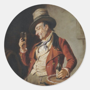 Adesivo Pintura de Bebendo de Velho Homem