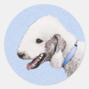 Adesivo Pintura de Bedlington Terrier - Arte de Cachorro O