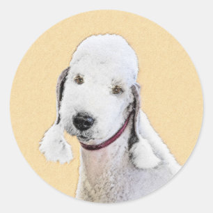 Adesivo Pintura de Bedlington Terrier - Arte original de c
