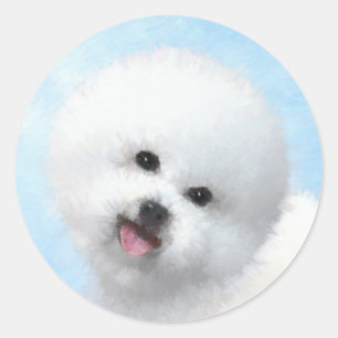 Adesivo Pintura de Bichon Frise - Arte de Cachorro Origina
